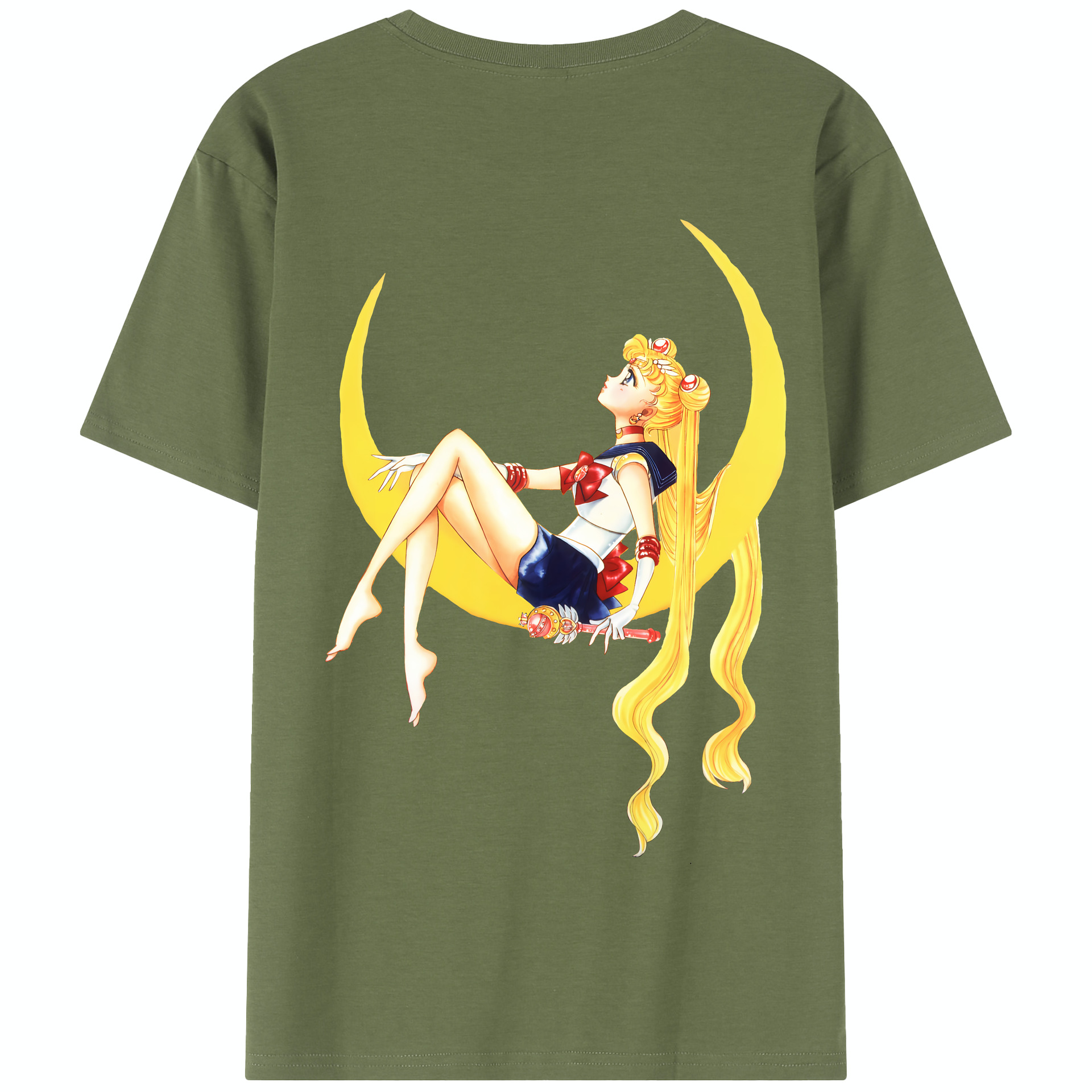 （画像用） 美少女戦士セーラームーン 月野 うさぎ つきの うさぎ Sailor Moon Tsukino Usagi 綿100％半袖Tシャツ（背面プリント）